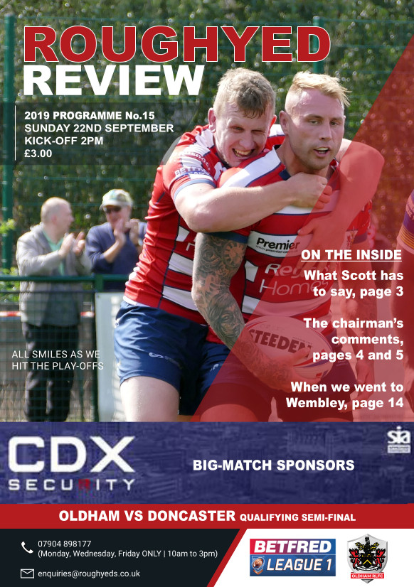 Programme cover: Oldham v Doncaster, 22 September 2019