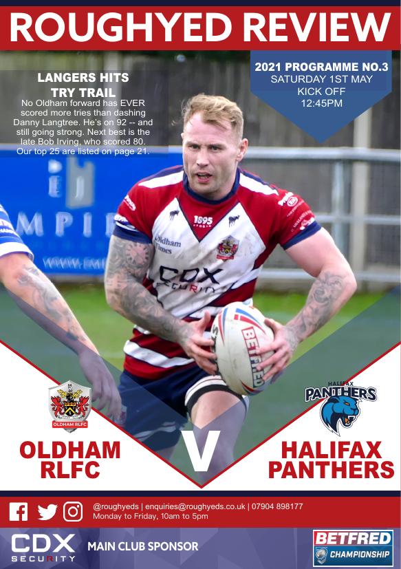 Programme cover: Oldham v Halifax Panthers, 1 May 2021