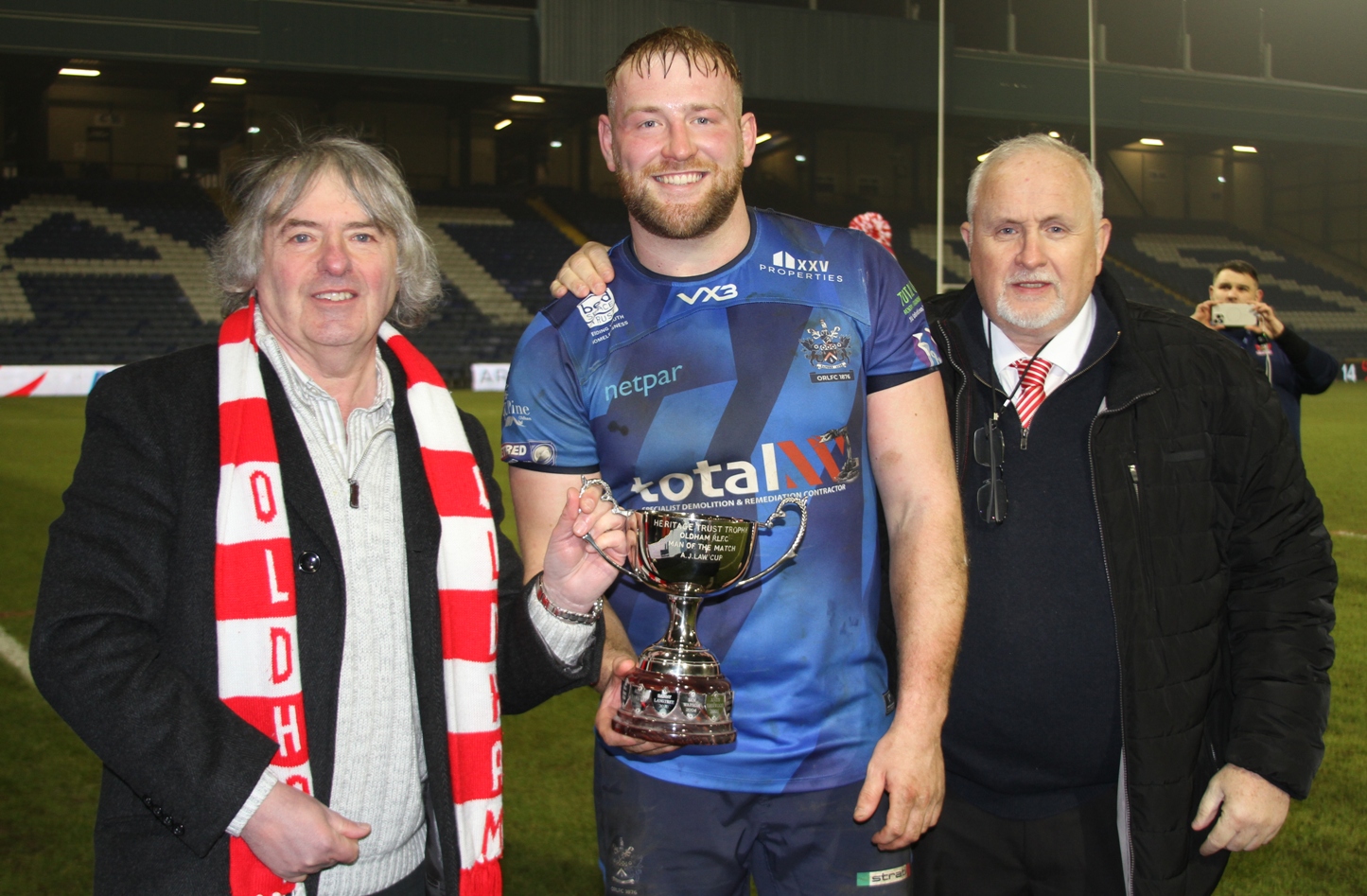 Owen Farnworth receiving the Heritage Trust Trophy in 2025